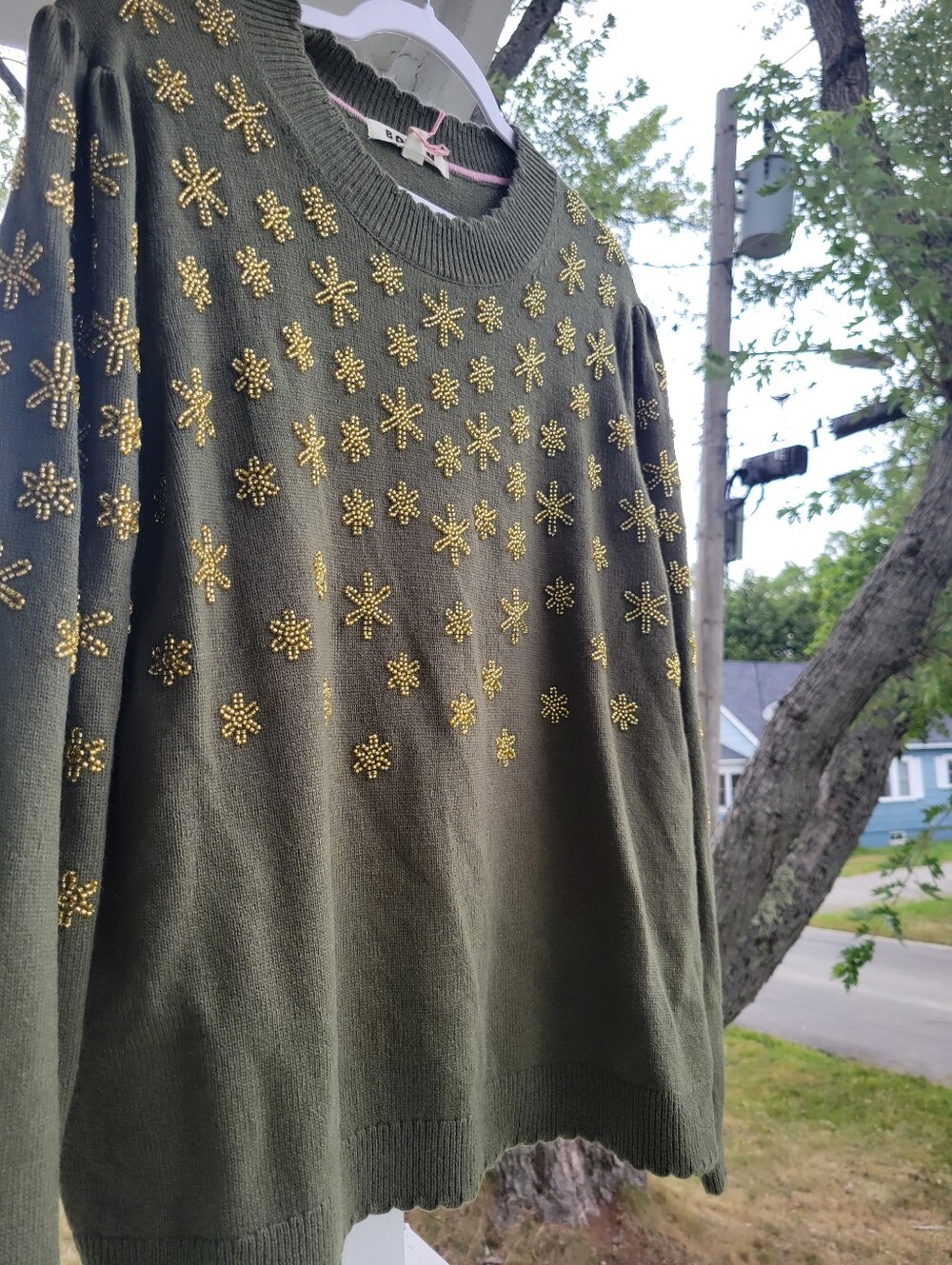 BODEN Sweater, Size XL, Embroidered Flower Shape Beads